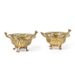 A Pair of Victorian Silver-Gilt Sweetmeat-Dishes, by Frederick Brasted, London, 1886, each shaped