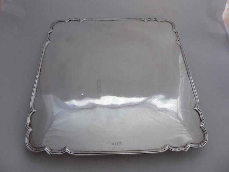 A George V Silver Salver, Maker's Mark Worn, Possibly by S. Blanckensee and Son Ltd., Birmingham, - Image 3 of 5