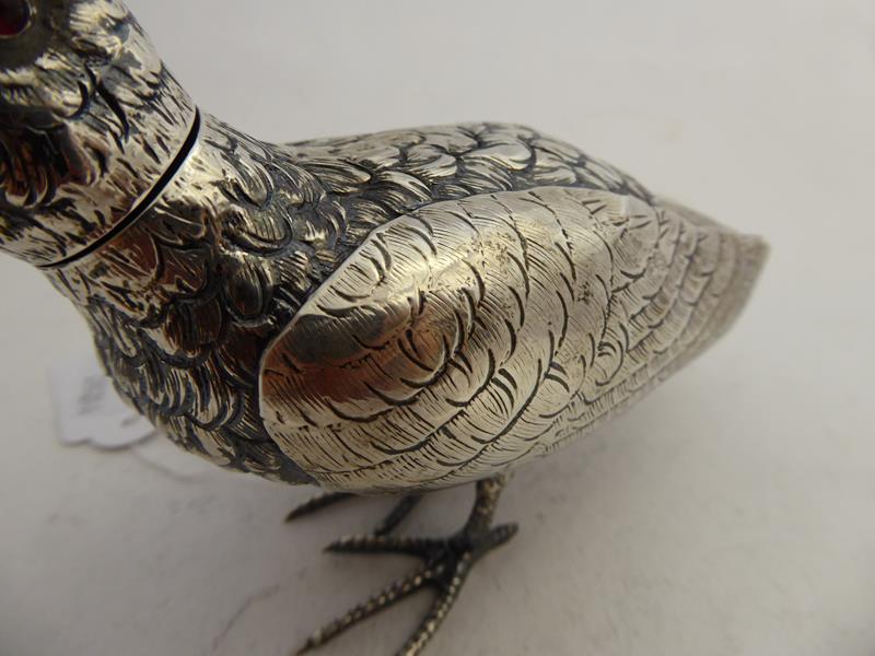 A Dutch Silver Pepperette in the Form of a Snipe, Maker's Mark and Date Letter Apparently Lacking, - Image 6 of 9