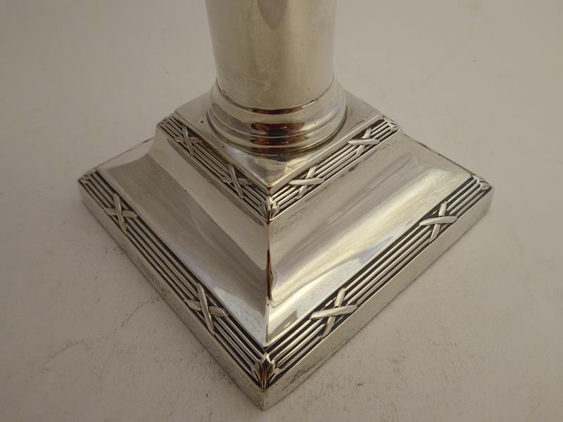 Two George V Silver Candlesticks, One by Thomas A. Scott, Sheffield, 1912, The Other by - Image 2 of 13