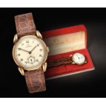 A Gold Plated Wristwatch, signed Omega, circa 1938, (calibre 23.4) lever movement signed and