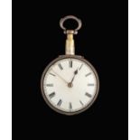 A Silver Pair Cased Cylinder Pocket Watch, signed Robt Fleetwood, Abchurch Lane, London, 1797,