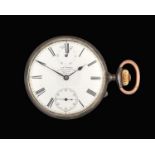 A Silver Open Faced Power Reserve Pocket Watch, signed Geoe Moore & Son, St John's Square,