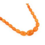 An Amber Bead Necklace, formed of forty-five graduated amber beads, length 70cm (approximately) (a.