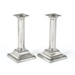 Two George V Silver Candlesticks, One by Thomas A. Scott, Sheffield, 1912, The Other by