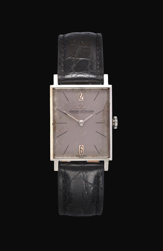 A Stainless Steel Rectangular Shaped Wristwatch, signed Jaeger LeCoultre, circa 1970, (calibre 618/