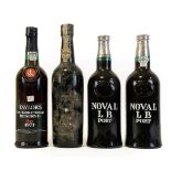 Quinta Do Noval LB Port (two bottles), Taylor's 1971 Late Bottled Vintage Reserve Port (one bottle),