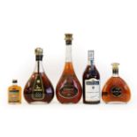 Otard V.S.O.P. Cognac, (one bottle), Hine X.O. Cognac, (one bottle), Camus X.O. Superior Cognac, (