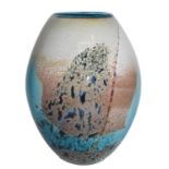 A Mdina coloured glass vase, modern