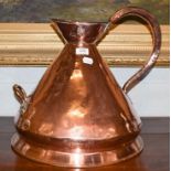 A Victorian copper four gallon measure