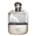 A Victorian Silver-Mounted Glass Spirit-Flask, by James Dixon and Sons, Sheffield, 1893, oblong