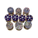 A set of four Perthshire paperweight door handles, another set of three, and three others (10)