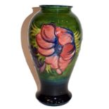 Moorcroft Anemone pattern baluster vase, painted and impressed marks