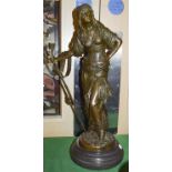 A French 20th century reproduction bronze, Kabyle woman, Algeria after Emile Coriolan Hippolyte