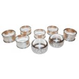 Eight silver napkin rings