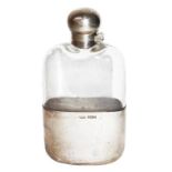 A Victorian Silver-Mounted Glass Spirit-Flask, by James Dixon and Sons, Sheffield, 1894, oblong