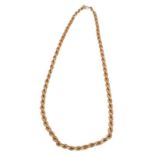 A 9 carat gold rope twist necklace, length 41cm . Gross weight 12.2 grams.