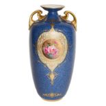 A Royal Worcester hand painted vase, signed