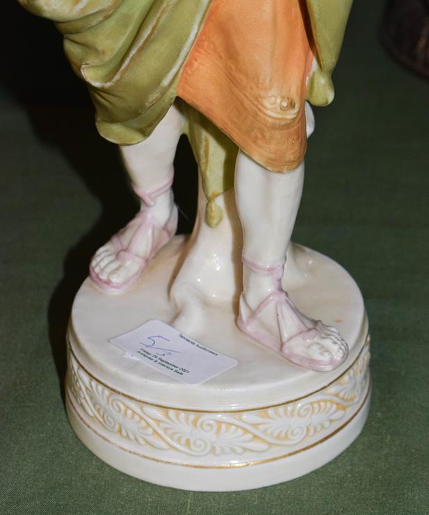 Two Royal Dux figures, together with a continental figural dish (3) These pieces are post 1919 and - Image 4 of 30