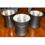 A set of three pewter Dom Perignon Champagne ice buckets (3)