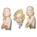 Two similar Czechoslovkian wall plaques of Marlene Dietrich, part of the Harriman Judd collection