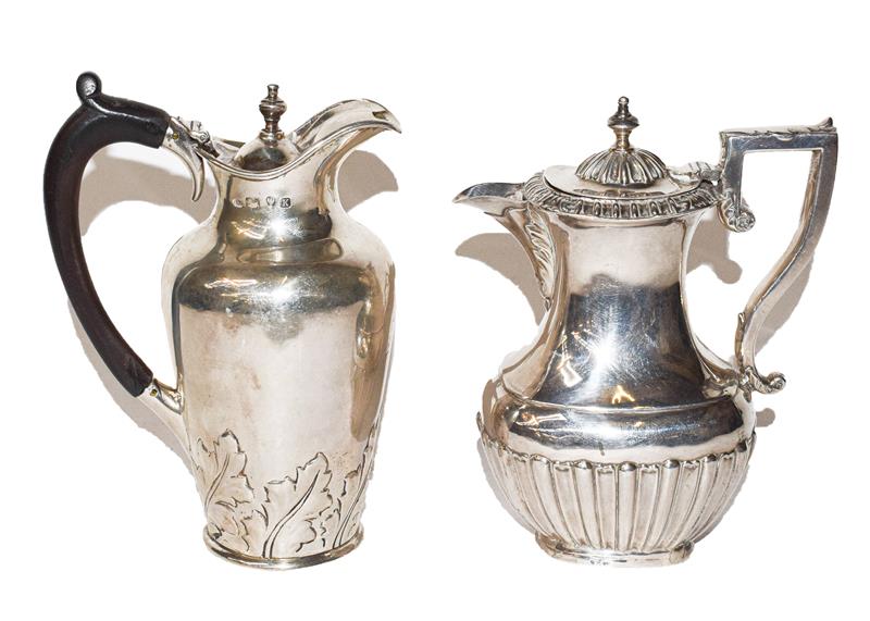 A Victorian and A George V Silver Hot-Water Jug, the first Maker's Mark JFL, Chester, 1893, the