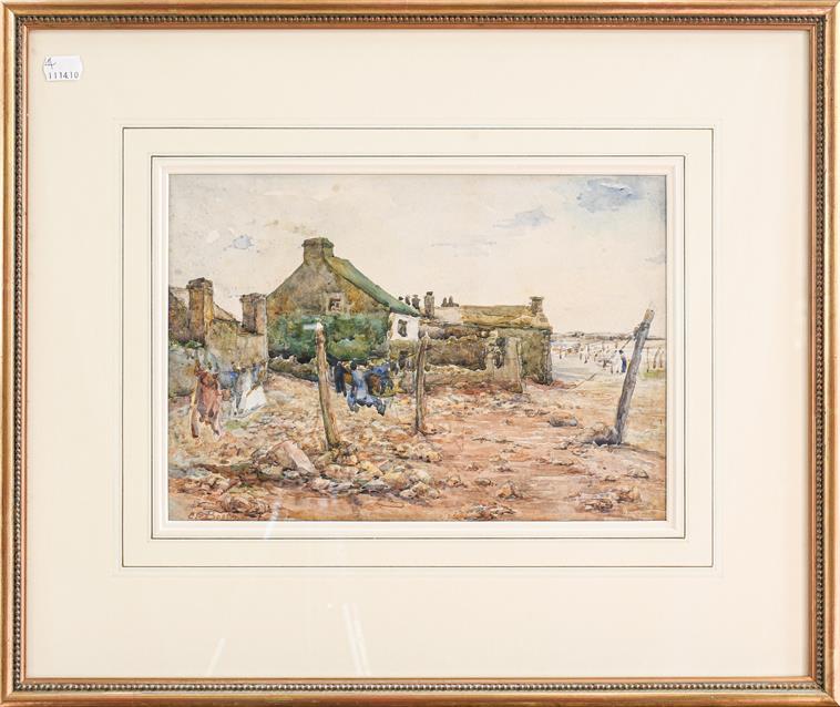 Alexander Creswell, 'The Quayside, St Vaast, Normandy' signed watercolour, 27cm by 37cm, together - Image 5 of 6