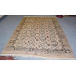 Afghan rug, the field with four columns of güls enclosed by compartmentalised borders, 244cm by