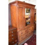 A Victorian mahogany mirrored wardrobe, 172cm by 62cm by 217cm