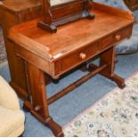 A Victorian mahogany two drawer washstand, 98cm by 51cm by 52cm