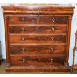 A Victorian mahogany Scotch chest, 126cm by 61cm by 128cm high