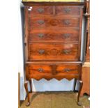 An Edwardian mahogany chest on stand, 94cm by 47cm by 170cm
