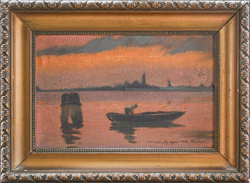 Jelenffy Lajos (20th century) Hungarian, Venice scene, oil on canvas, later board, signed and - Image 2 of 2