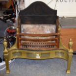 A brass and cast iron fire basket in the Adams taste