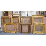 A group of gilt picture frames, various sizesEach frame with numerous losses and damage. Smallest