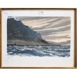 Scandinavian school (20th century) Sea and coastal views with fishermen, indistinctly signed limited