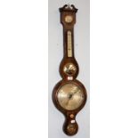 A 19th century Victorian rosewood wheel barometer, 94cm high
