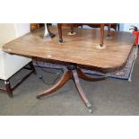 A Regency mahogany centre pedestal breakfast table, 136cm by 98cm by 70cm