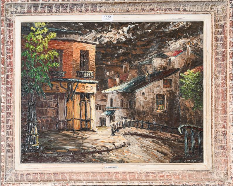 Leon Schwartz-Abrys (1905-1990) Hungarian/French, A French steet view, signed oil on board, 53cm