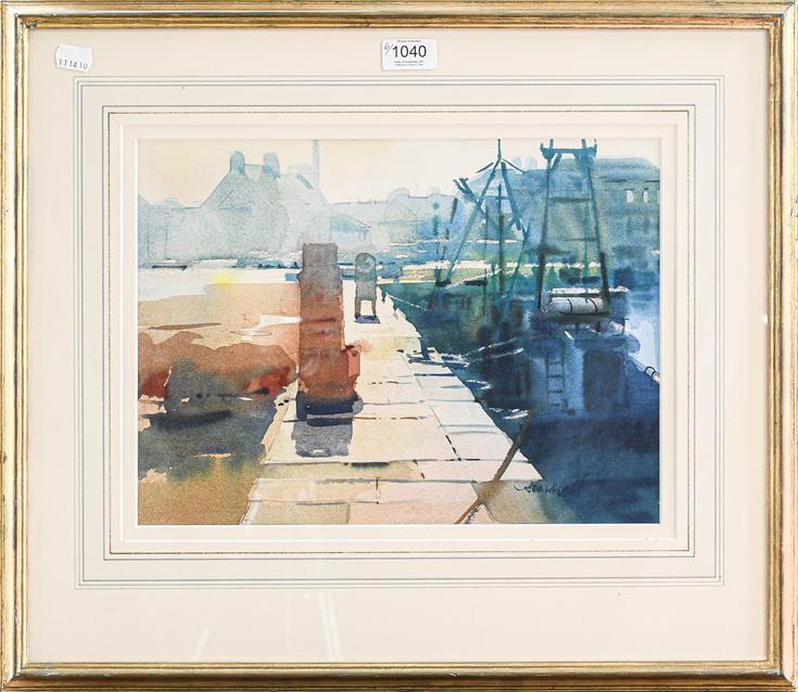 Alexander Creswell, 'The Quayside, St Vaast, Normandy' signed watercolour, 27cm by 37cm, together