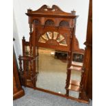 A Victorian mahogany framed over mantle mirror, 94cm by 130cm