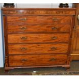 A 19th century mahogany secretaire chest, 126cm by 55cm by 125cm
