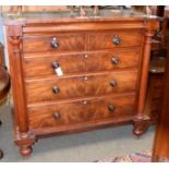 A Victorian mahogany Scotch chest, 136cm by 65cm by 129cm high (a.f.)