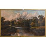 J Wilton Adcock (1863-1920) View of Warwick Castle, signed and dated 1891, oil on canvas, 75cm by