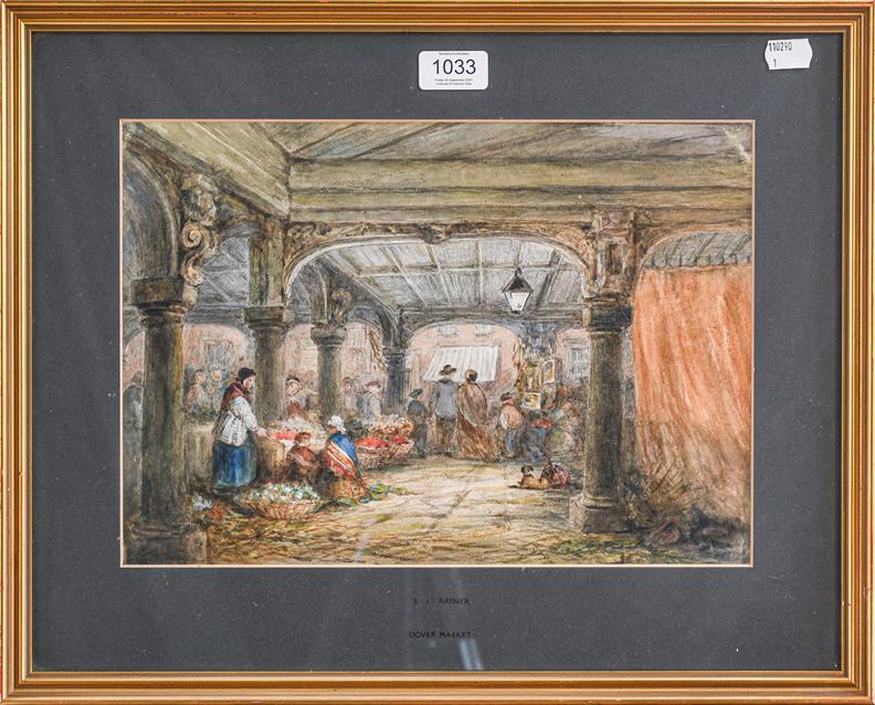 L.J. Rayner, Dover Market, watercolour, 24cm by 35cm