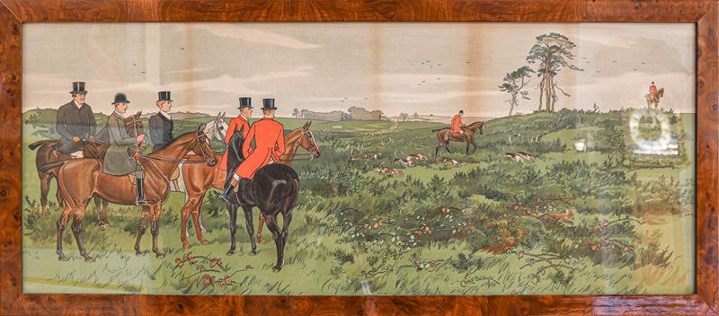 After Charles Baldock, a set of three hunting prints, 36cm by 90cm (3) - Image 2 of 3