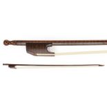 Cello Bow (Baroque) By Roger Doe fluted octagonal stick with makers name stamped on side