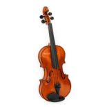 Violin 12 1/2'' two piece back, labelled 'Arthur Bowler' Badly damaged, split down legth of belly,