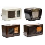 A Selection Of Popular Small Mains Wireless Receivers: A GEC type BC4237, in wooden case with