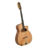 Eight String Tenor Guitar ebony fingerboard, 19 frets, adjustable bridge, D shaped sound hole and